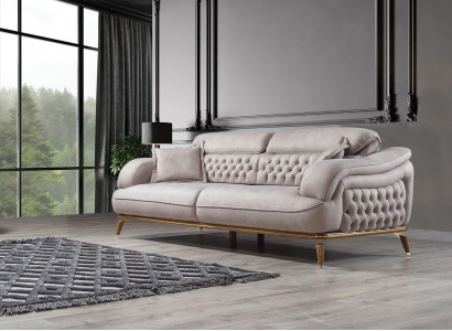 Three-seater sofa 3 seater luxury couches white upholstery designer furniture new